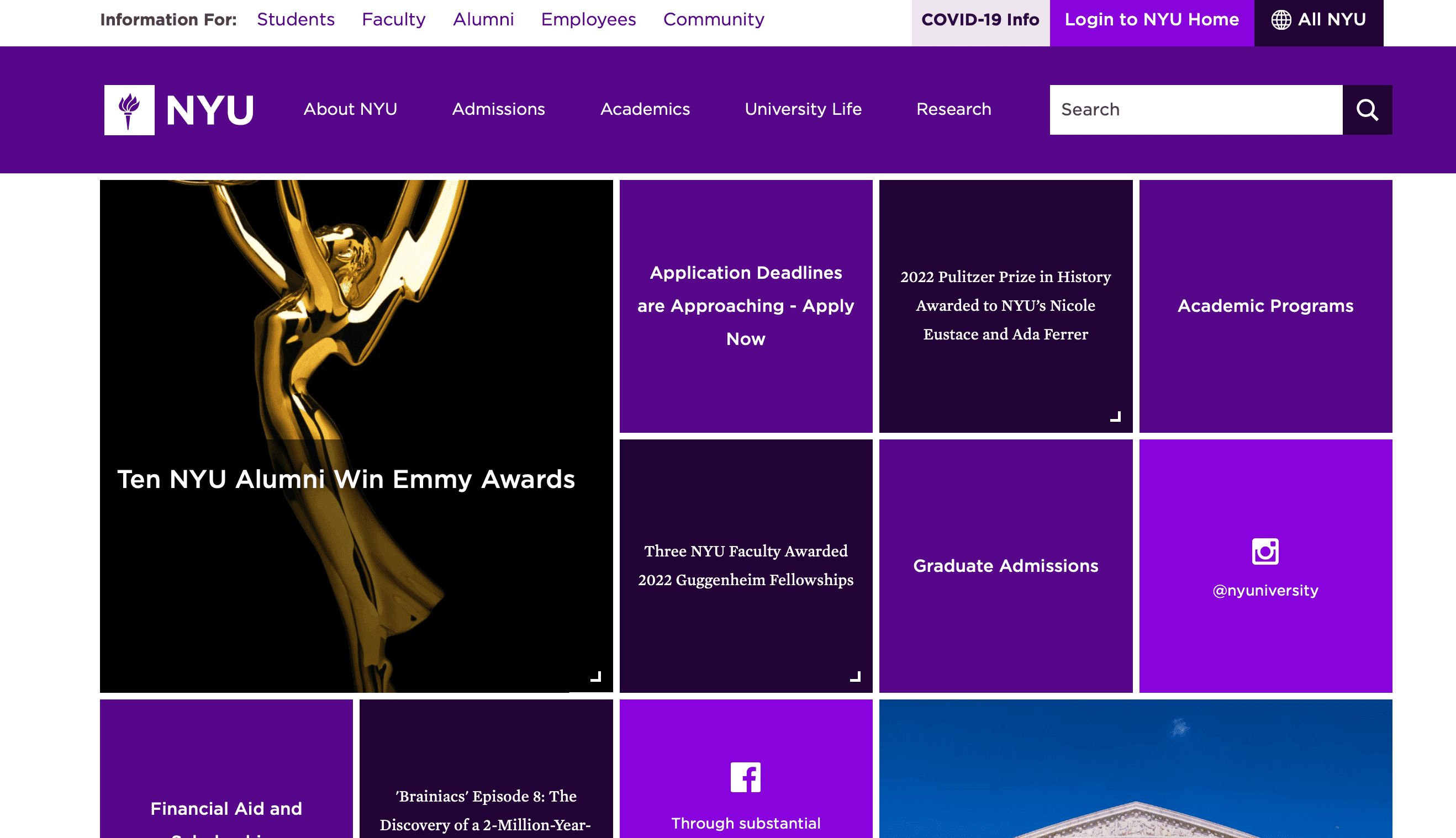NUY website UX/UI Example