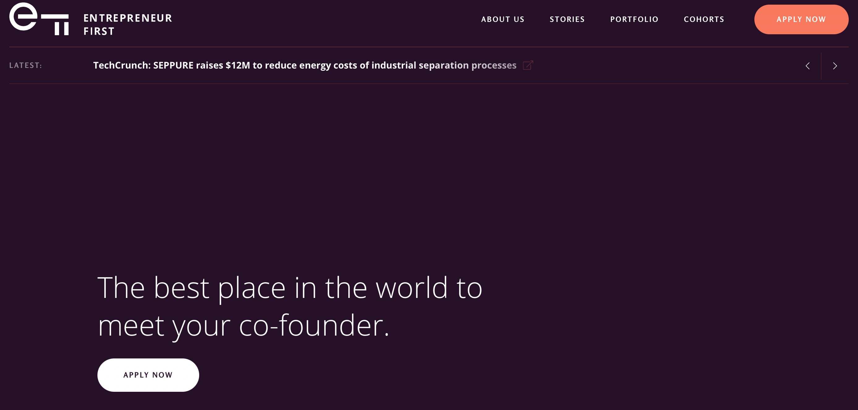 Entrepreneur First website