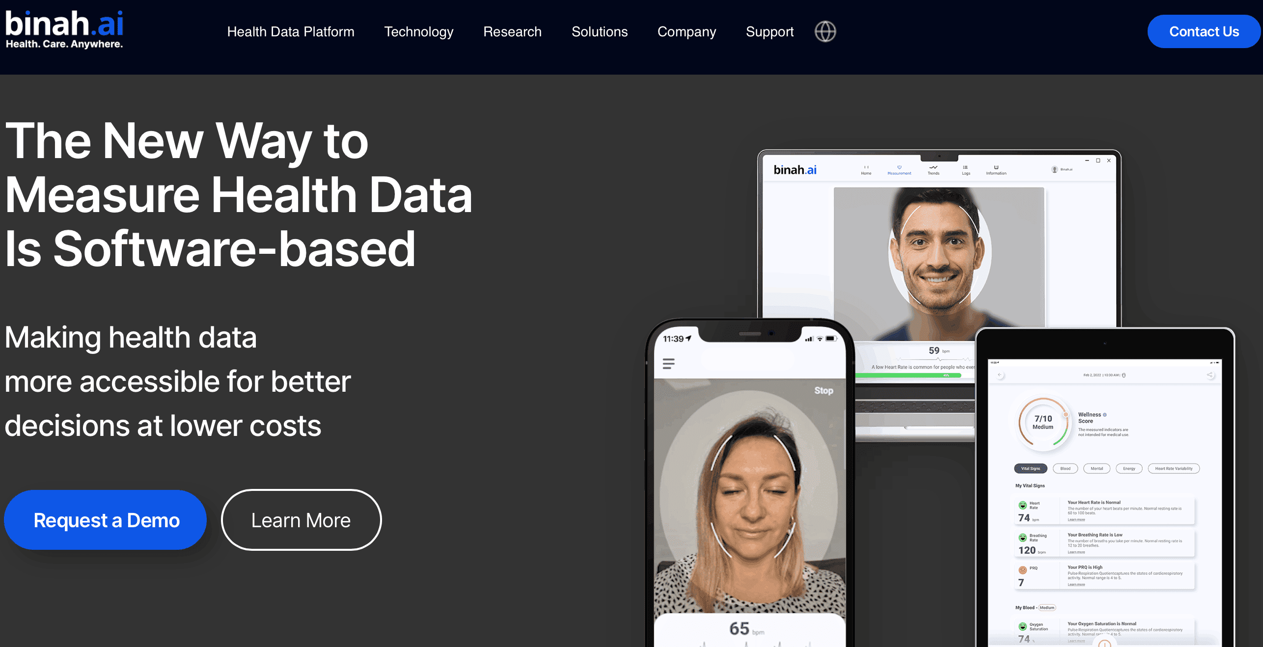 binah.ai website