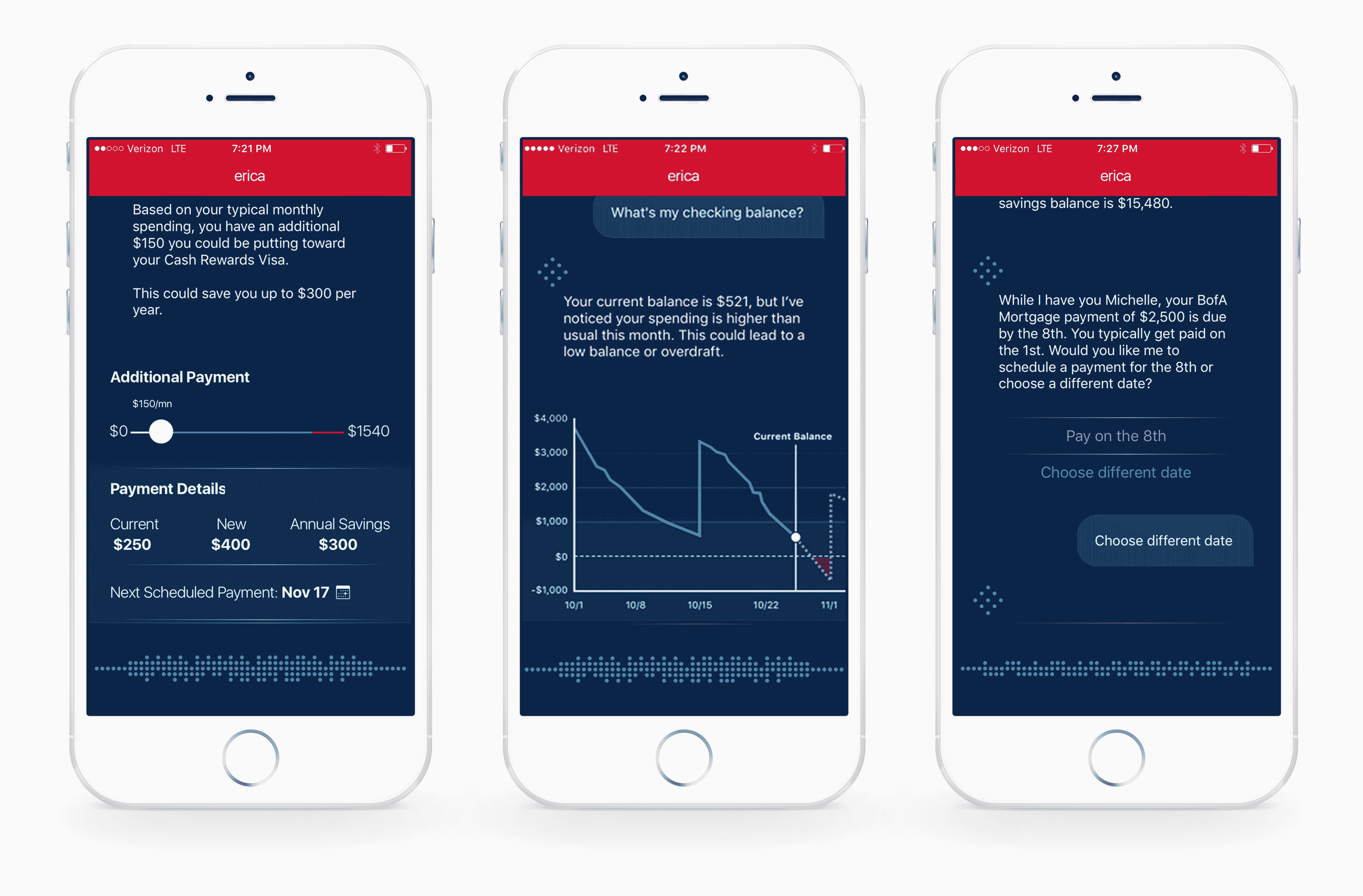 personalized banking services. Erica chatbot