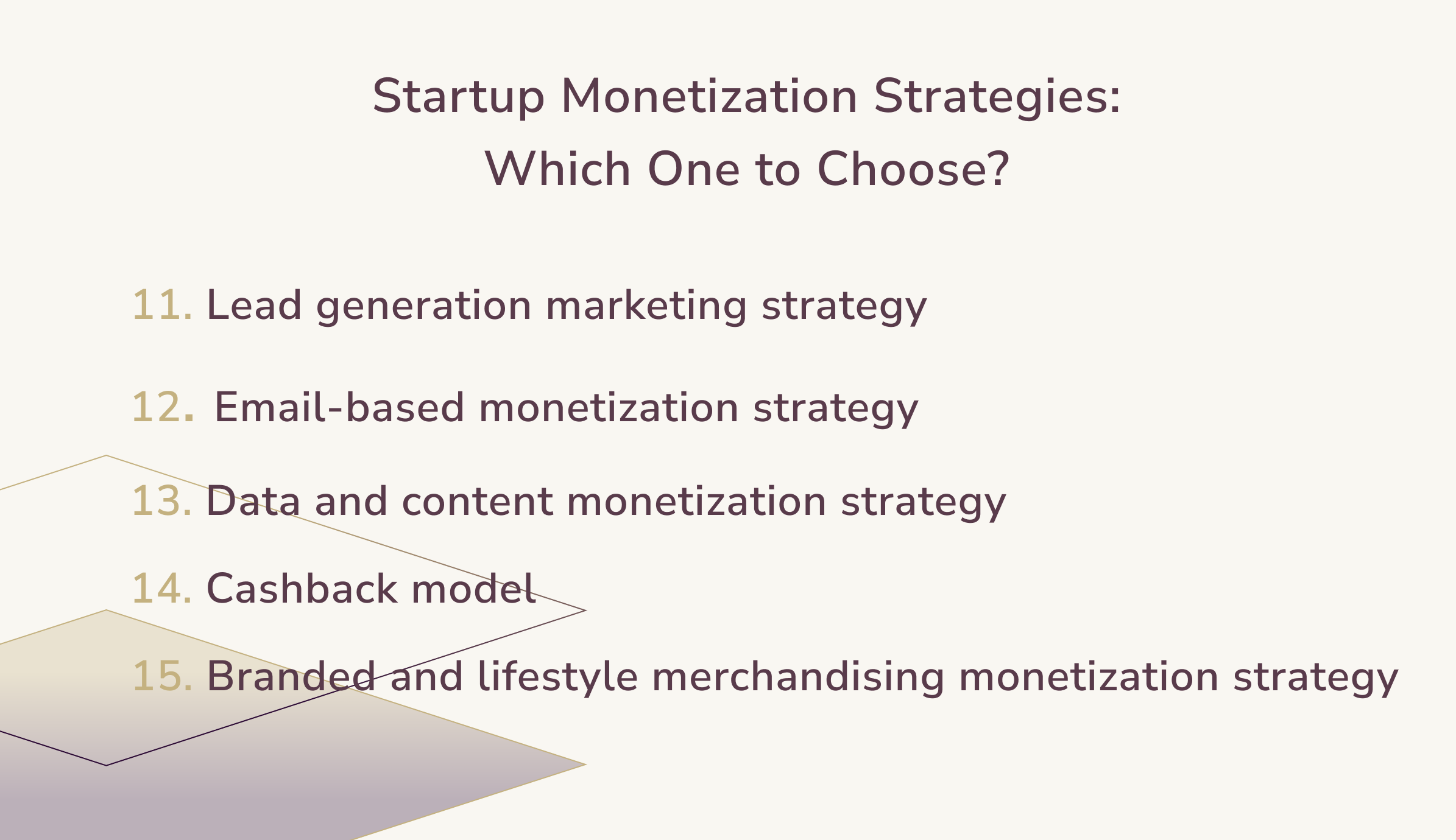 Startup monetization strategies