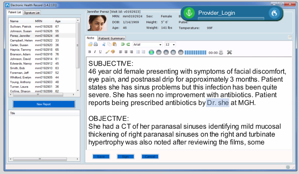 nuance EHR system. AI in EHR