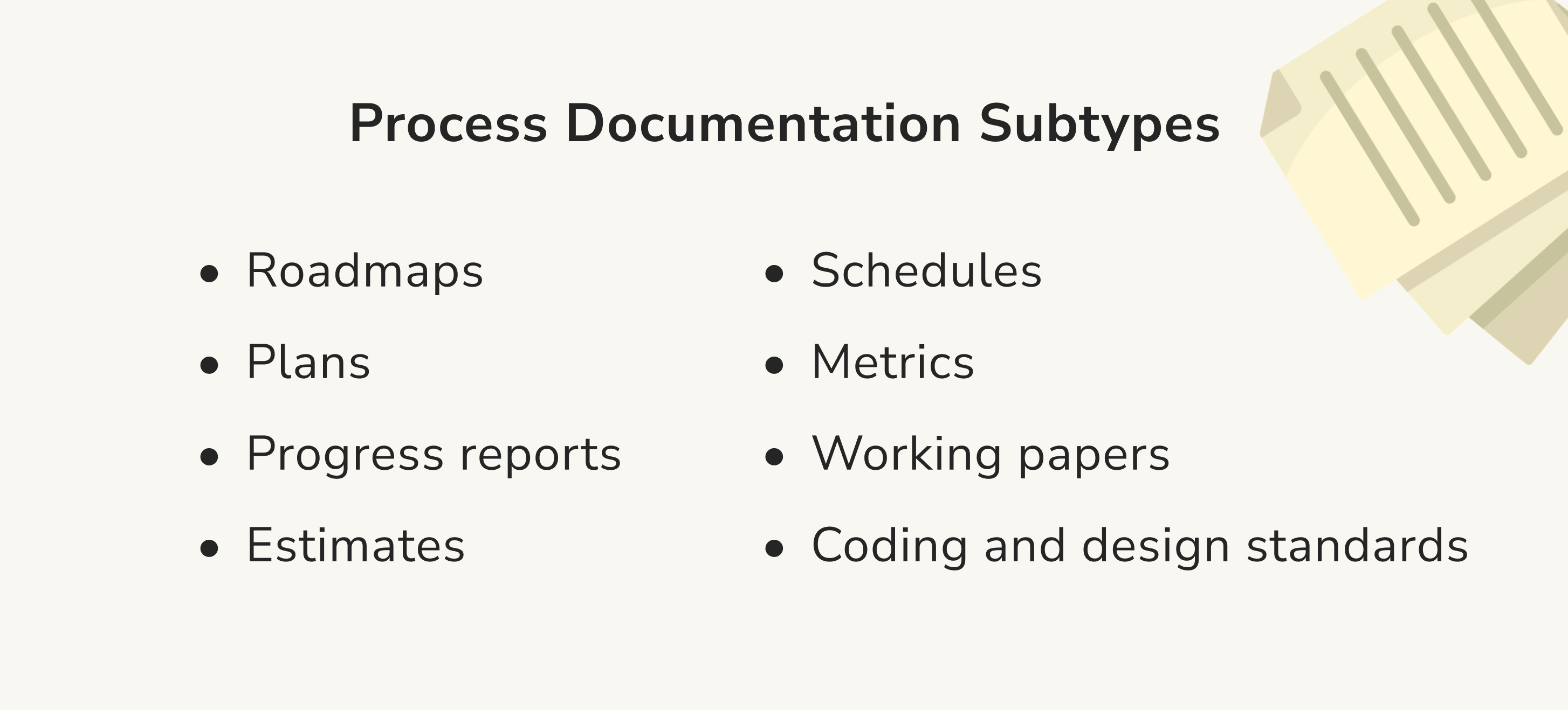 Process documentation subtypes