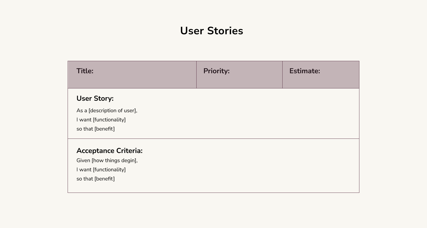 User Stories